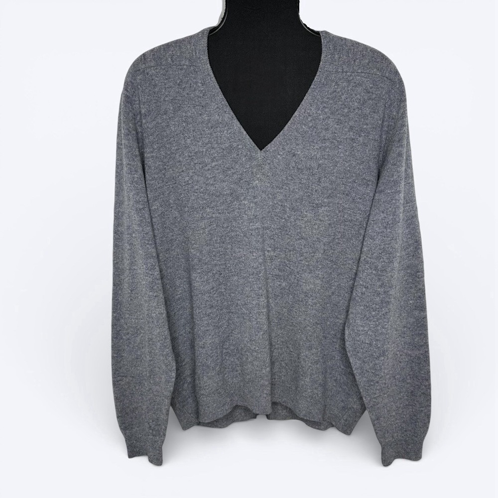 James Renwick 100% Lambswool Sweater Gray Scotland Academia Preppy Men 122cm 48"